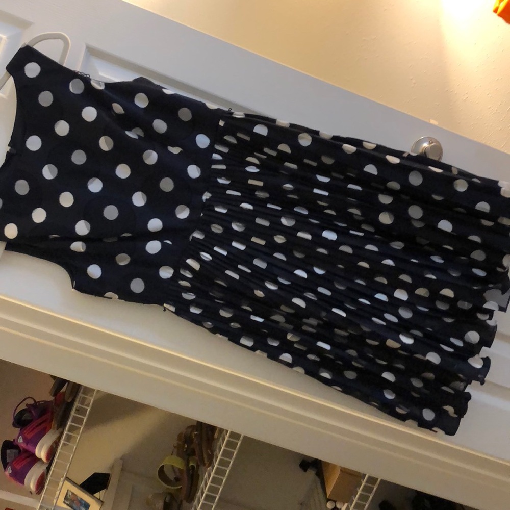 Navy Polka Dot Dress